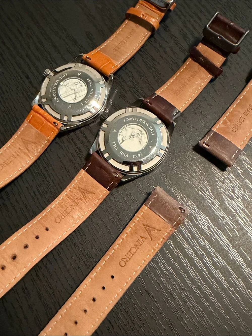 (2) Vincero Kairo men’s watches with 3 interchangeable straps